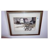 Glenn Brougher original watercolor framed