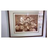 Signed & numbered art framed African violets