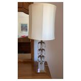 Crystal w/ prisms & brass table lamp