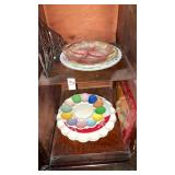 Pink depression,Limoges plate, egg plates asst