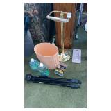 Lot of bath items, batteries, tripod