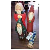 4 Folk Art Santa claus figures