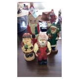 Lot of 4 figures folk art Santa