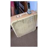Box fan, cordless phone, power strip