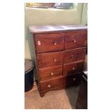 Wooden cabinet with contents