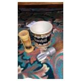 RS Burchills shaving mug & 2 brushes