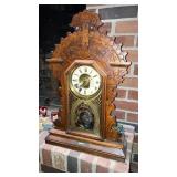 E Ingraham co kitchen shelf gingerbread clock