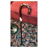 Antique carved handle walking cane