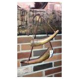 2 natural  horn powder horns