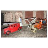 Dinkyvtoys fire truck tin litho fire truck