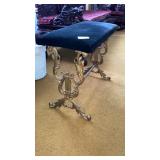 cast iron lyre velvet bench