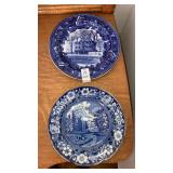 2 antique blue & white plates Wedgwood &