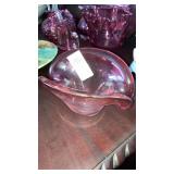 Cranberry art glass piece