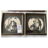 Pair of small silhouettes 6" square
