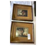 Pair of framed miniature paintings 9"x 8"