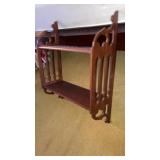 Small Art Deco mahogany wall shelf 21" high