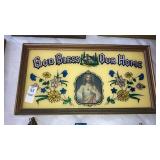 Foil-back reverse painted catholic home blessing