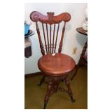 Ball & claw foot swivel seat piano chair