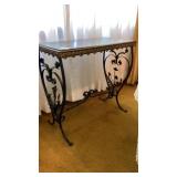 Ornate iron work & marble stone top Stand very