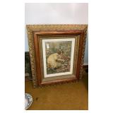 Large ornate framed girl in the garden by Annie