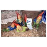 5 bisque elves figurines Japan