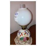 Miniature decorated glass oil lamp ABCO Nutmeg