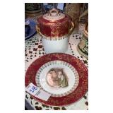 Austria saucer and handled piece with lid