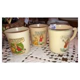 3 little orphan Annie Ovaltine advertising cups,