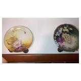 2 antique floral fruit plates Nippon & marked