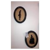 Pair of small oval silhouettes