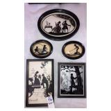 Lot of 5 silhouettes smallest are 4" wide with