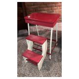 Red Wooden fold-out step stool
