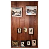 9-pc Lot-small framed silhouettes, Jean Fous