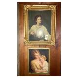 2 framed prints Jesus in the temple  & 1920s