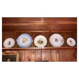 Shelf lot of 5  antique plates England game bird,