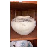 Large Indian pottery jar 11" diam