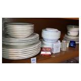 Shelf lot of dishes Corelle assorted