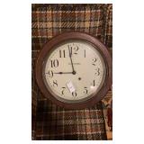 Seth Thomas wall clock w/key 16" diam
