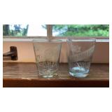 2 Pre-pro shot glasses Johnstown Pa Old Kimberly