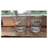 2 Pre-pro shot glasses Pride of Harlem Fieldmont