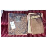 2small antique leather books