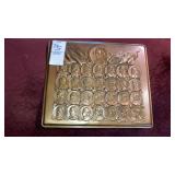 Brass plaque of presidents w/biographies inside