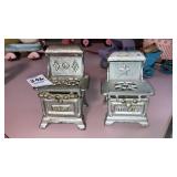 2 cast iron miniature doll cookstoves Daisy &