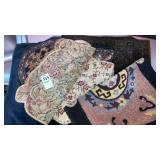 Lot of velvet & tapestry table protectors