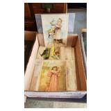 Box lot of antique advertisement cards