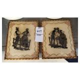 2 square curved glass silhouettes