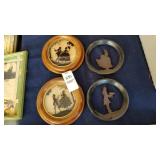 Lot of 4 small round silhouettes