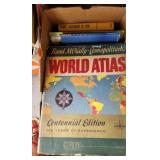 Box lot of various books including a Rand Mcnally