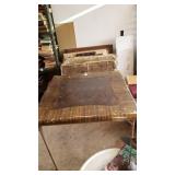 Lot of 3 old card tables and picture frames