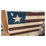 Folk art flag painted cabinet door 38"x24"